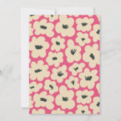 Retro Boho Pink White Black Floral Brautparty Einladung (Rückseite)