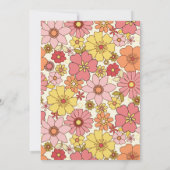 Retro Boho Pink Yellow Floral Groovy Bat Mitzvah Einladung (Rückseite)
