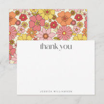 Retro Boho Pink Yellow Floral Groovy Brautparty