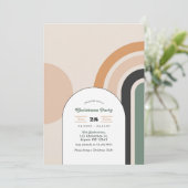 Retro Boho Rainbow Arch Weihnachtsfest Party Einladung (Stehend Vorderseite)