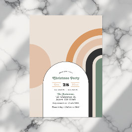 Retro Boho Rainbow Arch Weihnachtsfest Party Einladung