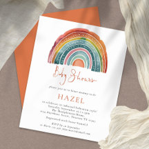 Retro Boho Rainbow Bohemisch Baby Dusche