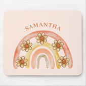 Retro Boho Rainbow Name Mousepad (Vorne)