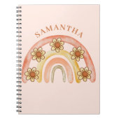 Retro Boho Rainbow Name Spiral Foto Notebook Notizblock (Vorderseite)