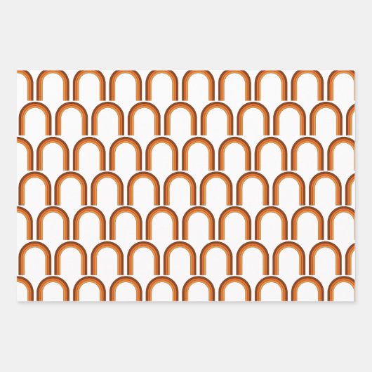 Retro Boho Rainbow Pattern 60er 70er Seventies Geschenkpapier Set (Vorderseite 2)