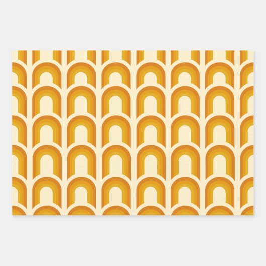 Retro Boho Rainbow Pattern 60er 70er Seventies Geschenkpapier Set (Vorderseite)