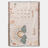 Retro Boho Rainbow Rust Baby Milestone Monate Decke (Vorderseite Vertikal)