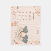 Retro Boho Rainbow Rust Baby Milestone Monate Fleecedecke (Vorderseite)