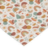 Retro Boho Rainbow Sun Geometric Illustration Tischdecke (Schrägansicht)