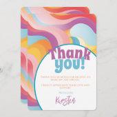 Retro Boho Rainbow Wave Dankeskarte (Vorne/Hinten)