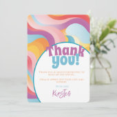 Retro Boho Rainbow Wave Dankeskarte (Stehend Vorderseite)