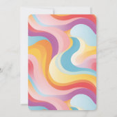 Retro Boho Rainbow Wave Dankeskarte (Rückseite)