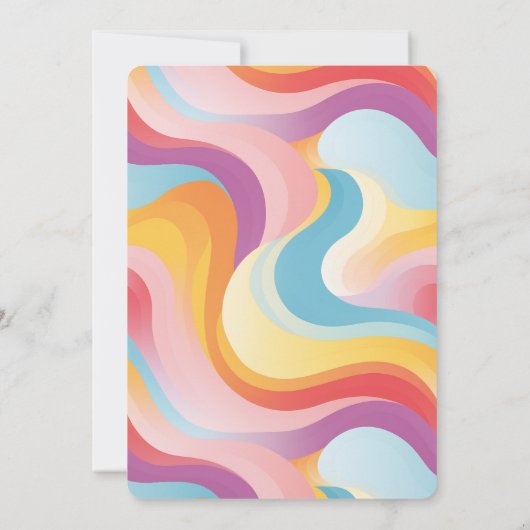 Retro Boho Rainbow Wave Dankeskarte (Rückseite)