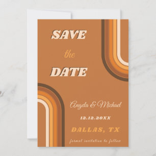 Retro Boho Regenbogen 60er 70er Groovy Vintage Tor Save The Date