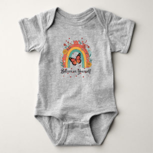 Retro Boho Regenbogen Glaube an dich selbst Schmet Baby Strampler