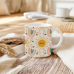 Retro Boho Regenbogen Morgen Sonnenschein Wasserfa Kaffeetasse