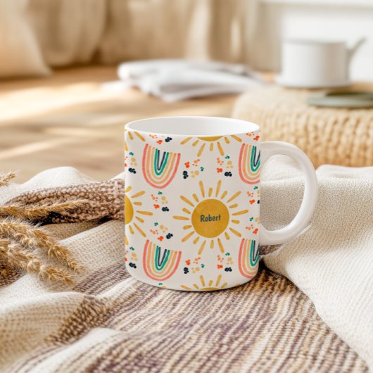 Retro Boho Regenbogen Morgen Sonnenschein Wasserfa Kaffeetasse