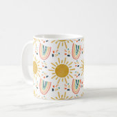 Retro Boho Regenbogen Morgen Sonnenschein Wasserfa Kaffeetasse (Vorderseite Links)