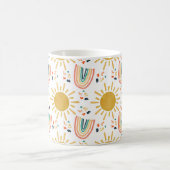 Retro Boho Regenbogen Morgen Sonnenschein Wasserfa Kaffeetasse (Mittel)