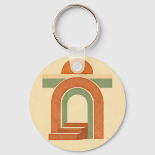 Retro-Boho-Regenbogenbogen-Minimalistisches Design Schlüsselanhänger