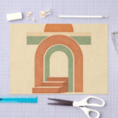 Retro-Boho-Regenbogenbogen-Minimalistisches Design Seidenpapier (Handwerk)
