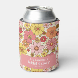Retro Boho Rosa Gelbe Florale Hochzeitsdusche Benu Dosenkühler