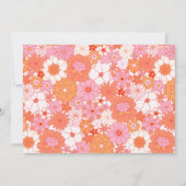 Retro Boho Rosa Orangefarbenes Blumenmuster Süße B Dankeskarte (Rückseite)