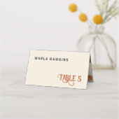 Retro Boho rotes Blumenmuster Faltblatt Faltschach Platzkarte (Vorderseite)