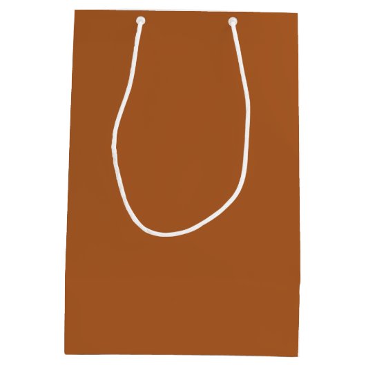 Retro Boho Rust Brown Mittlere Geschenktüte (Rückseite)