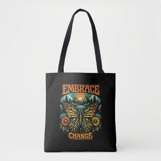 Retro Boho Schmetterlingsflügel des Friedens Tasche (Vorderseite)