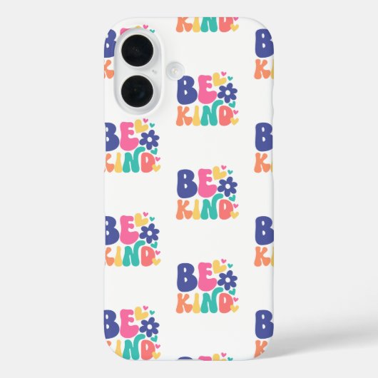 Retro Boho Sei nett – Farbige Groovy-Blumenherz Case-Mate iPhone Hülle (Rückseite)