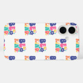 Retro Boho Sei nett – Farbige Groovy-Blumenherz Case-Mate iPhone Hülle (Rückseite (Horizontal))