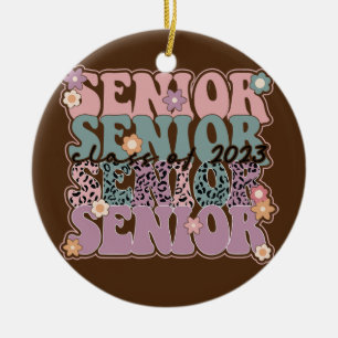 Retro Boho Senior 2023 Class of 2023 Abschluss Keramik Ornament