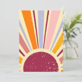 Retro Boho Sonne Einladung (Stehend Vorderseite)
