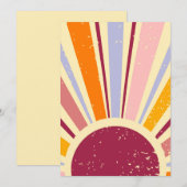 Retro Boho Sonne Einladung (Vorne/Hinten)