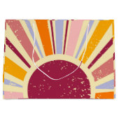 Retro Boho Sonne Große Geschenktüte (Vorderseite)