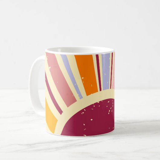 Retro Boho Sonne Kaffeetasse (Vorderseite Links)