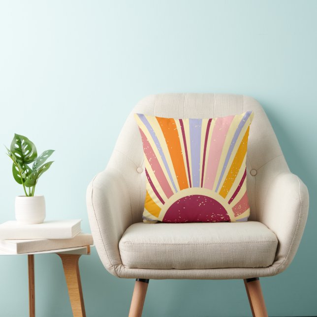 Retro Boho Sonne  Kissen (Stuhl )