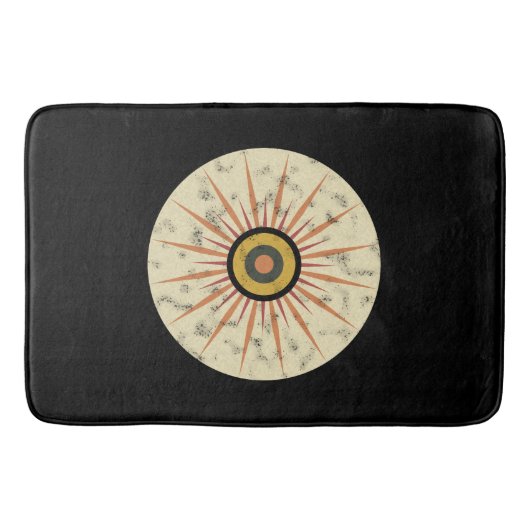 Retro-Boho-Sonnenstrahl-Design Badematte (Vorderseite)