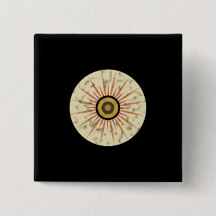 Retro-Boho-Sonnenstrahl-Design Button