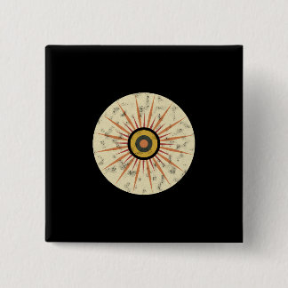 Retro-Boho-Sonnenstrahl-Design Button