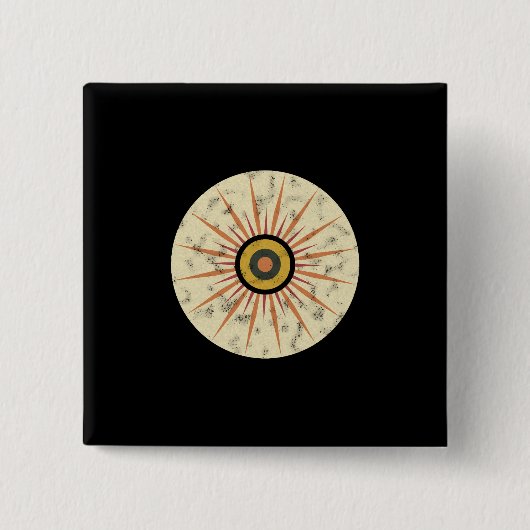 Retro-Boho-Sonnenstrahl-Design Button (Vorderseite)