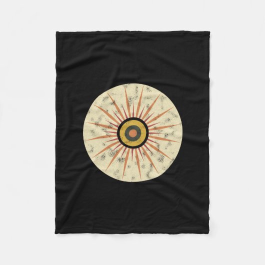 Retro-Boho-Sonnenstrahl-Design Fleecedecke (Vorderseite)