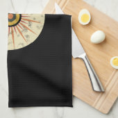 Retro-Boho-Sonnenstrahl-Design Geschirrtuch (Viertel Falte)