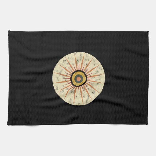 Retro-Boho-Sonnenstrahl-Design Geschirrtuch (Horizontal)