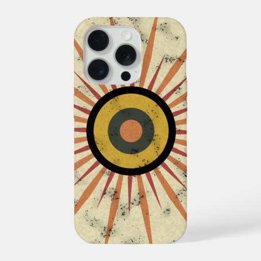 Retro-Boho-Sonnenstrahl-Design iPhone Hülle (Rückseite)