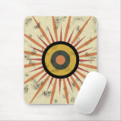 Retro-Boho-Sonnenstrahl-Design Mousepad (Mit Mouse)