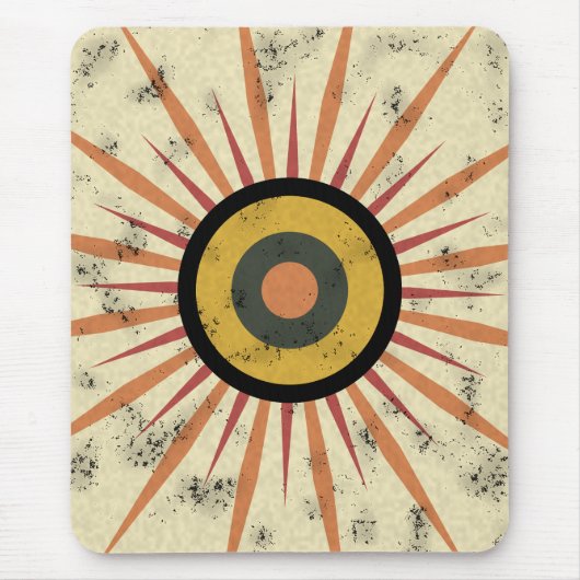 Retro-Boho-Sonnenstrahl-Design Mousepad (Vorne)