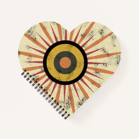 Retro-Boho-Sonnenstrahl-Design Notizblock (Vorderseite)