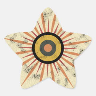 Retro-Boho-Sonnenstrahl-Design Stern-Aufkleber